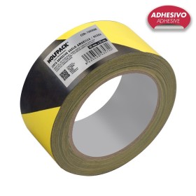Cinta Señalización Adhesiva Suelo, Bicolor Amarilla Y Negra, 33 mt x 50 mm.