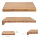 Tabla Cortar Cocina Fabricada En Madera De Bambú 100% Con Borde 46x30,5 cm.