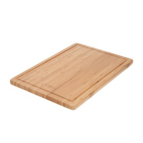 Tabla Cortar Cocina Fabricada En Madera De Bambú 100% Con Ranura 32x25,5 Cortar, Carne Pescado, Verduras, Frutas, Alimentos