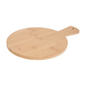 Tabla Cortar Cocina Redonda Hecha En Madera De Bambú 100% Con Mango Diámetro26x36
