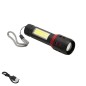 Linterna LED De Mano Metalica Bateria Recargable (1.200 mAh) Luz Frontal / Lateral Hasta 300 Lumenes 5 Watt. Con Función Zoom Linterna LED De Mano Metalica Bateria Recargable (1.200 mAh) Luz Frontal / Lateral Hasta 300 Lumenes 5 Watt. Con Función Zoom