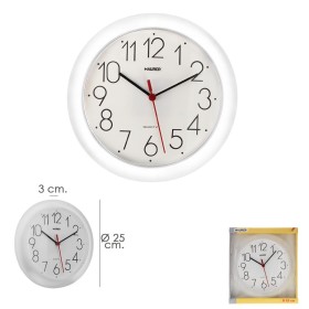 Reloj De Pared Diámetro 25 cm. Color Blanco