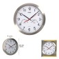 Reloj De Pared Diámetro 30 cm. Con Higrómetro y Termómetro. Frontal En Acero Reloj De Pared Diámetro 30 cm. Con Higrómetro y Termómetro. Frontal En Acero