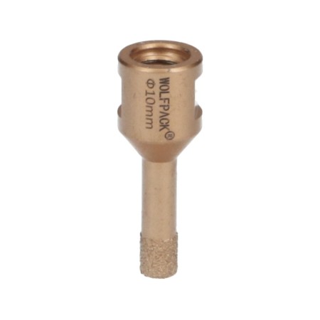 Corona Diamante Para Amoladora Diámetro 10 mm. Conexión Rosca M14. Corte Seco