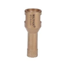 Corona Diamante Para Amoladora Diámetro 14 mm. Conexión Rosca M14. Corte Seco
