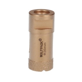 Corona Diamante Para Amoladora Diámetro 26 mm. Conexión Rosca M14. Corte Seco