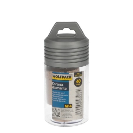 Corona Diamante Para Amoladora Diámetro 40 mm. Conexión Rosca M14. Corte Seco