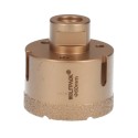 Corona Diamante Para Amoladora Diámetro 60 mm. Conexión Rosca M14. Corte Seco
