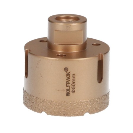 Corona Diamante Para Amoladora Diámetro 60 mm. Conexión Rosca M14. Corte Seco