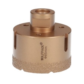 Corona Diamante Para Amoladora Diámetro 65 mm. Conexión Rosca M14. Corte Seco