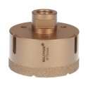 Corona Diamante Para Amoladora Diámetro 75 mm. Conexión Rosca M14. Corte Seco