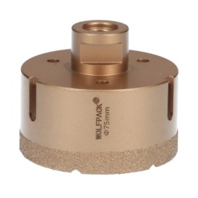 Corona Diamante Para Amoladora Diámetro 75 mm. Conexión Rosca M14. Corte Seco