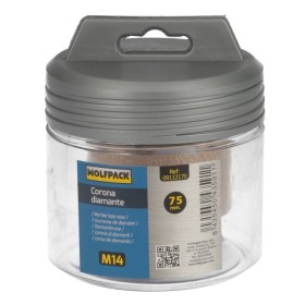 Corona Diamante Para Amoladora Diámetro 75 mm. Conexión Rosca M14. Corte Seco