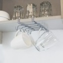 Colgador Tazas, Soporte Cocina Bajo Mueble, Acero Cuelga tazas para 10 tazas
