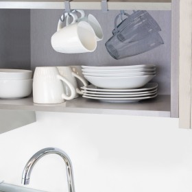 Colgador Tazas, Soporte Cocina Bajo Mueble, Acero Cuelga tazas para 10 tazas
