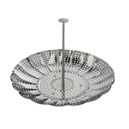 Cesta Vaporera Acero Inoxidable, Plegable Diámetro 13,5 / 23 cm. Cocina Al Vapor.