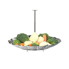 Cesta Vaporera Acero Inoxidable, Plegable Diámetro 13,5 / 23 cm. Cocina Al Vapor.