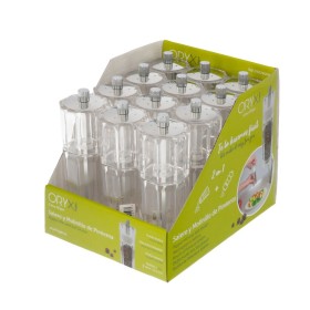 Salero / Molinillo Pimienta Acrílico 2 en 1 Salero Pimentero Ajustable Diámetro 4,5 x 16 cm