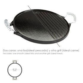 Plancha Hierro Fundido Esmaltada Redonda Diámetro 25 cm.