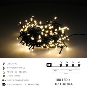 Guirnalda Luces Navidad 500 Leds Color Blanco Cálido. Luz Navidad Interiores y Exteriores Ip44