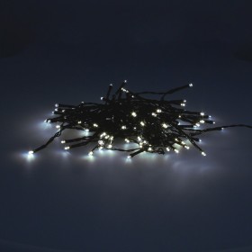 Guirnalda Luces Navidad 100 Leds Blanco Frio. Luz navidad interiores y exteriores IP44. funciona 3 Baterías AA (No incluidas)