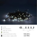 Guirnalda Luces Navidad 100 Leds Blanco Frio. Luz navidad interiores y exteriores IP44. funciona 3 Baterías AA (No incluidas)