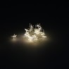Guirnalda Luces Navidad Estrellas 20 Leds Blanco Cálido. Luz navidad interiores y exteriores IP44 A Pilas 3AA (No Incluida)