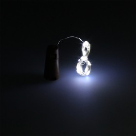 Luces Navidad Guirnalda Led con Tapón 20 Microled Blanco Frio IP20. A Pilas 3 LR44 (Si Incluidas)