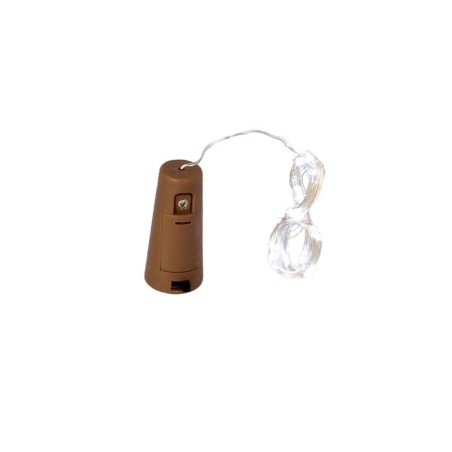 Luces Navidad Guirnalda Led con Tapón 20 Microled Blanco Frio IP20. A Pilas 3 LR44 (Si Incluidas)