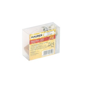 Luces Navidad Guirnalda Led con Tapón 20 Microled Blanco Frio IP20. A Pilas 3 LR44 (Si Incluidas)