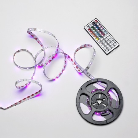 Tira Led Multicolor RGB Con Mando Adhesiva Con 150 Leds 36 W 12 V. 850 Lúmenes Luz Multicolor IP 20 5 Metros