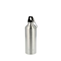 Botella de Agua Aluminio Con mosquetón, Cierre hermético 500 ml.