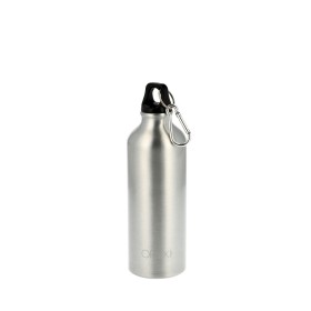 Botella de Agua Aluminio Con mosquetón, Cierre hermético 500 ml.