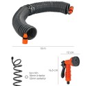 Manguera Extensible Espiral Autoenroscable Para Riego Jardín 15 Metros Con Pistola y Conectores