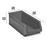 Gaveta Apilable Almacenamiento Gris nº53 336x160x130 mm.