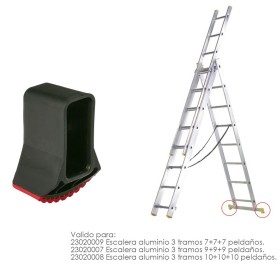 Contera Escalera Larguero Aluminio Industrial 10+10+10 / 9+9+9 / 7+7+7 Peldaños Versión 2019