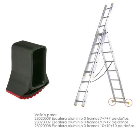Contera Escalera Larguero Aluminio Industrial 10+10+10 / 9+9+9 / 7+7+7 Peldaños Versión 2019
