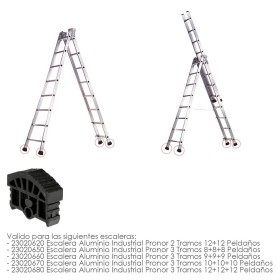 Contera Para Escalera Pronor 3 Tramos y Escalera 2 Tramos Con 12+12 Peldaños ( Perfil 79 mm. )