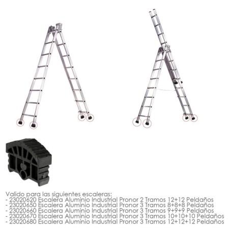 Contera Para Escalera Pronor 3 Tramos y Escalera 2 Tramos Con 12+12 Peldaños ( Perfil 79 mm. )