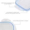 Juego Recipientes Cierres Herméticos Plástico Rectangulares (6 Piezas)