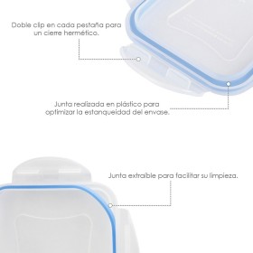 Juego Recipientes Cierres Herméticos Plástico Rectangulares (6 Piezas)