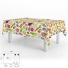 Mantel Hule Rectangular Frutas Fantasía Impermeable Anti manchas PVC 140x250 cm. Recortable Uso Interior y Exterior
