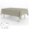 Mantel Hule Rectangular Topos Beige Impermeable Anti manchas PVC 140x250 cm. Recortable Uso Interior y Exterior