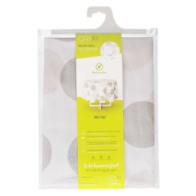 Mantel Hule Redondo Círculos Beige Impermeable Anti manchas PVC Diámetro 140 cm. Uso Interior y Exterior