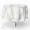 Mantel Hule Redondo Cuadros Beige Impermeable Anti manchas PVC Diámetro 140 cm. Uso Interior y Exterior
