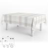 Mantel Hule Rectangular Cuadros Beige Impermeable Anti manchas PVC 140x250 cm. Recortable Uso Interior y Exterior