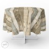 Mantel Hule Redondo Tablones Madera Impermeable Anti manchas PVC Diámetro 140 cm. Uso Interior y Exterior