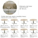 Mantel Hule Redondo Tablones Madera Impermeable Anti manchas PVC Diámetro 140 cm. Uso Interior y Exterior