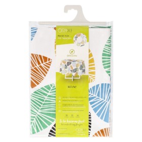Mantel Hule Redondo Hojas Colores Impermeable Anti manchas PVC Diámetro 140 cm. Uso Interior y Exterior