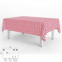 Mantel Hule Rectangular Cuadros Rojos Impermeable Anti manchas PVC 140x250 cm. Recortable Uso Interior y Exterior